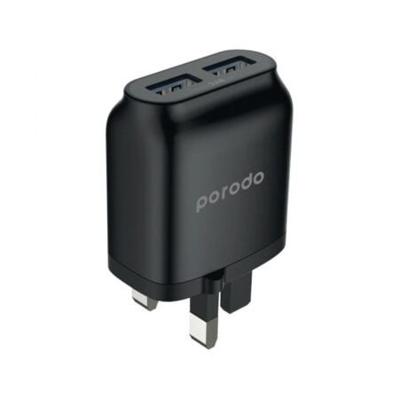 آداپتور دو پورت 2.4 آمپر پرودو Porodo Dual USB Wall Charger 2.4A