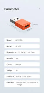 تبدیل Type-C به USB 3.0 مک دودو Mcdodo type-c to usb-a 3.0 convertor - تصویر 18