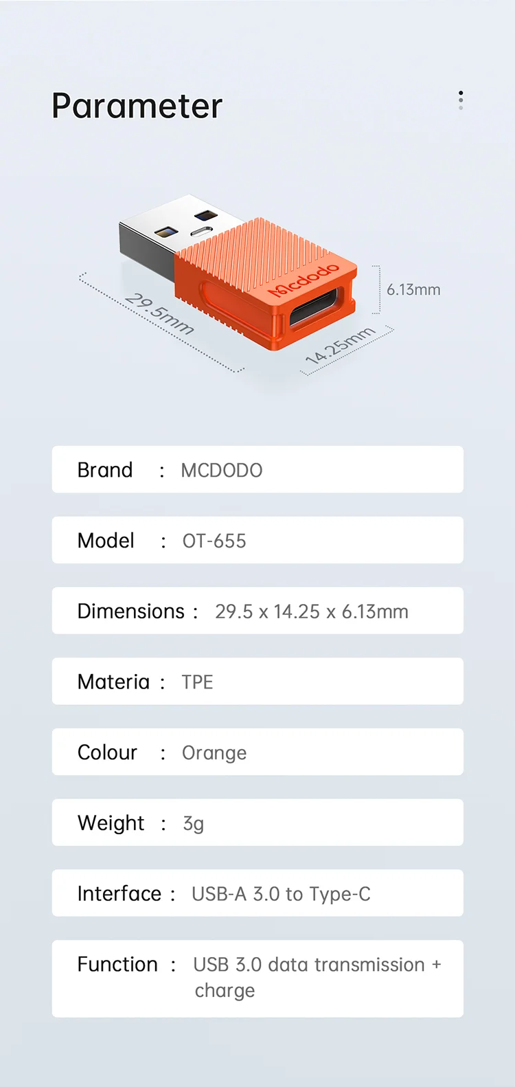 تبدیل Type-C به USB 3.0 مک دودو Mcdodo type-c to usb-a 3.0 convertor - تصویر 18