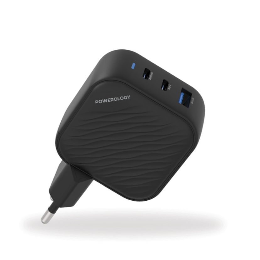 Powerology GaN Ultimate-EU Dual PD Charger آداپتور ۶۵ واتی ۳پورت پاورلوژی Powerology GaN Ultimate-EU Dual PD Charger - تصویر 1