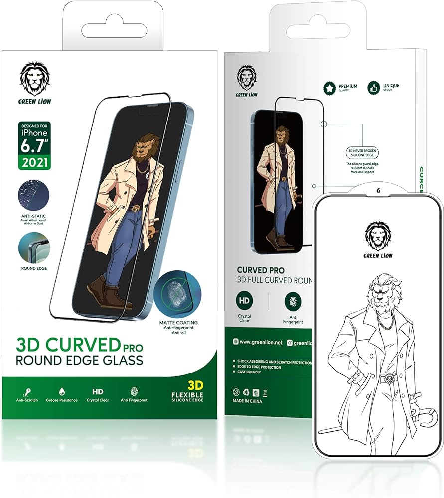 گلس شفاف تمپرد گرین لاین Green Lion 3D Curved Pro