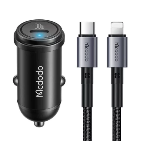 شارژر فندکی + کابل کنفی مک دودو Mcdodo PD30W Fast Car Charger