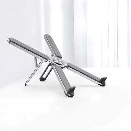 استند فلزی تاشو لپتاپ پاورلوژی Powerology Aluminum Folding Laptop Stand Height Adjustable