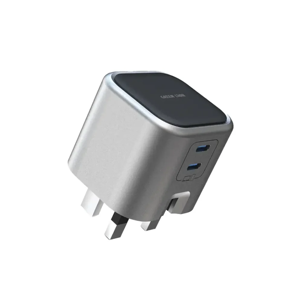 آداپتور ۲ پورت تایپ سی ۴۵ وات گرین لاین Green Lion GaN Adapter 45W 2 USB-C Ports - Image 1