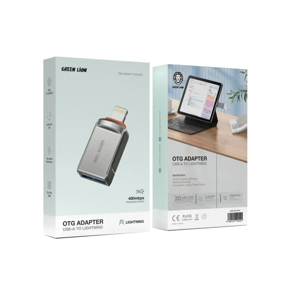 دانگل او تی جی لایتنینگ گرین لاین Green Lion OTG Adapter USB to Lightning - تصویر 2