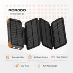 پاوربانک ۲۰ هزار ۴ پنل خورشیدی پرودو Porodo 20000mAh Solar Power Bank with 3 Detachable Panels & Torch Light - تصویر 3