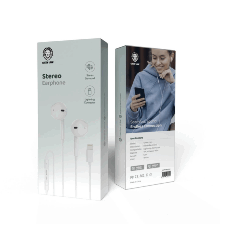 Green Lion Wired Stereo Earphones with Lightning Connector