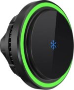 هولدر + شارژر وایرلس + شارژر فندکی پاورلوژی Powerology 15W Square Magnetic Wireless Fast Charging Pad with Airvent Suction Mount and Car Charger - تصویر 3