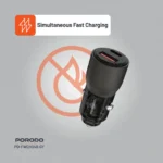 شارژر فندکی دو پورت ۹۵ واتی پرودو Porodo 95w Transparent USB-A+C Port Car Charger - تصویر 4