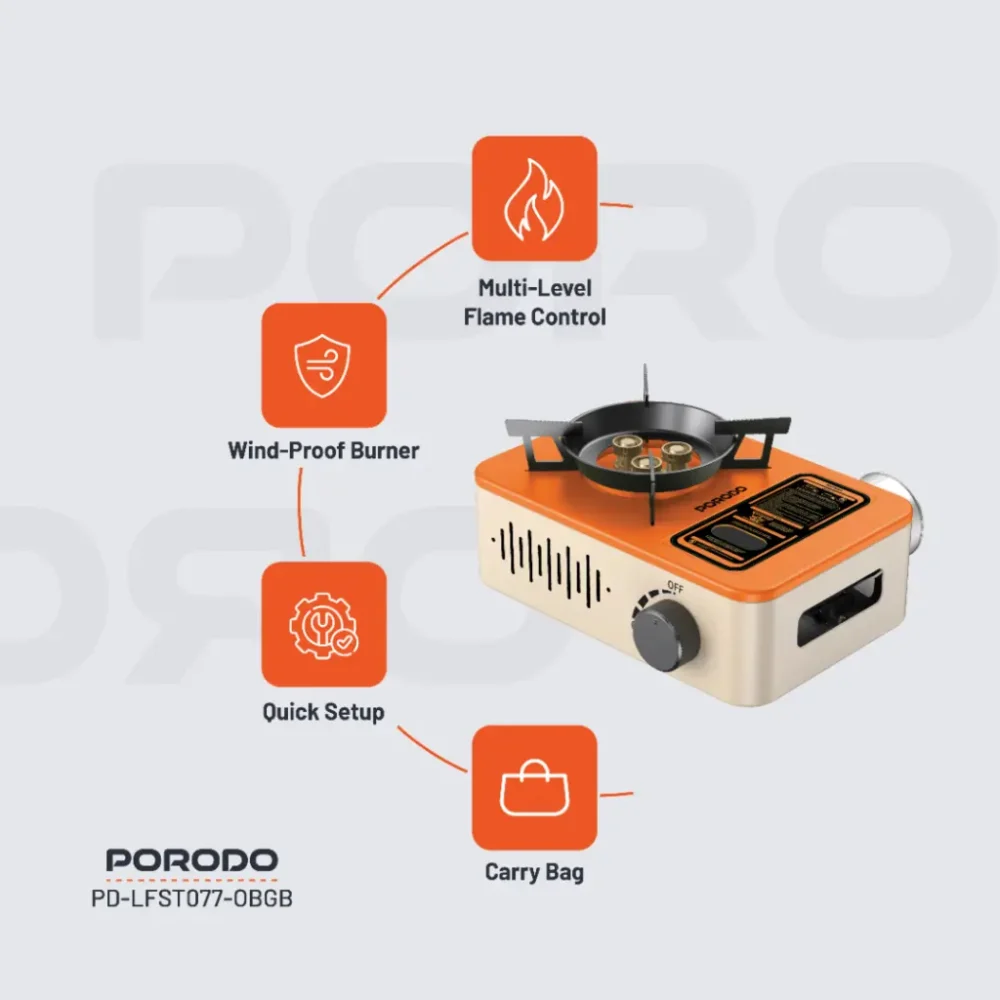 گاز مسافرتی کمپینگ پرودو Porodo Lifetsyle 3200W Portable Burner Gas Stove - تصویر 10