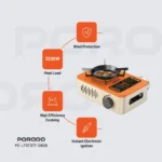 گاز مسافرتی کمپینگ پرودو Porodo Lifetsyle 3200W Portable Burner Gas Stove - تصویر 5