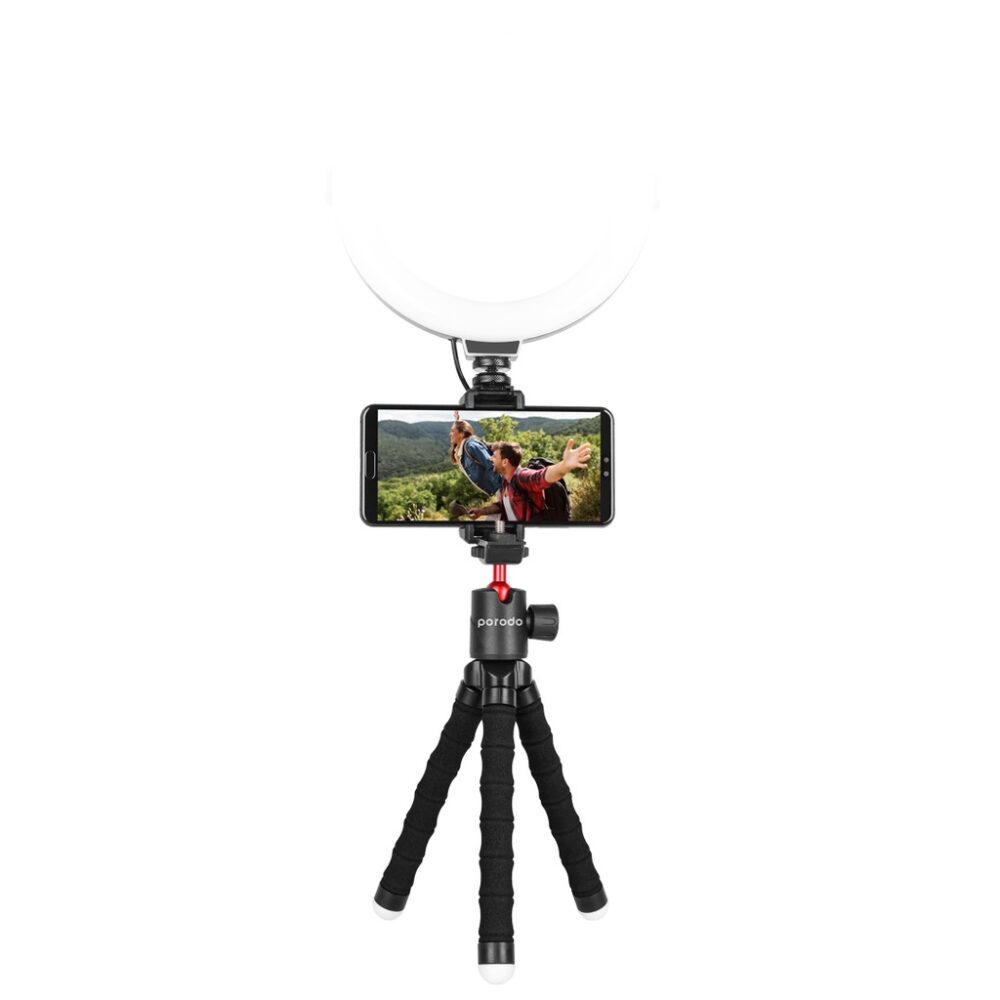 پایه موبایل و دوربین منعطف پرودو Porodo Table Tripod with Phone Holder - تصویر 2