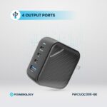 آداپتور ۴ پورت ۱۰۰ واتی پاورلوژی Powerology 3 Port PD + 1 QC3.0 GaN Wall Charger 100W - تصویر 3