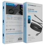 کابل تایپ سی به تایپ سی مگنتی پاورلوژی Powerology 60W USB-C to USB-C Magnetic V2.0 Metal Plug Nylon Braided Cable - تصویر 2