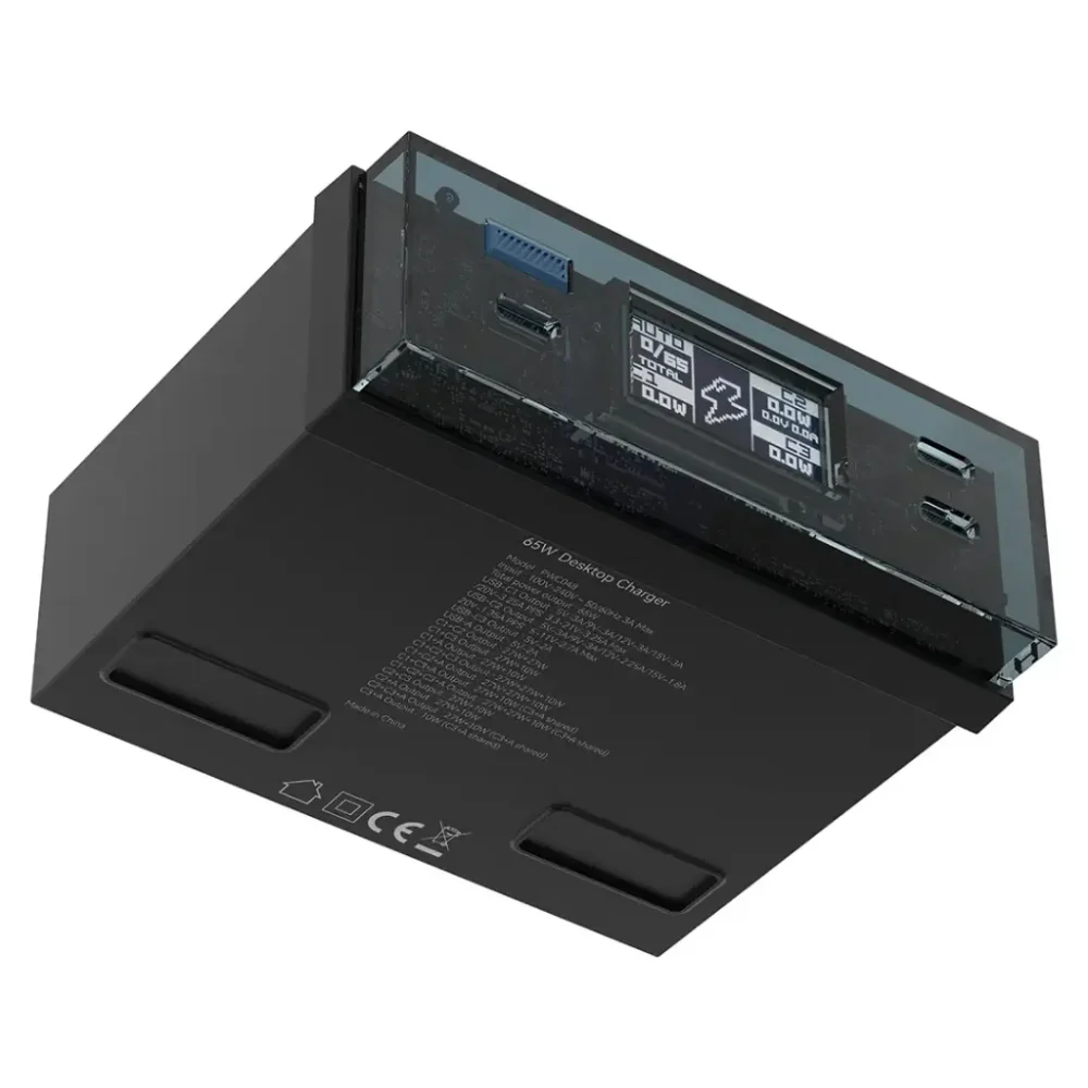 هاب شارژ رومیزی پاورلوژی Powerology Power Adapter PD/65W 1 USB-A port and 3 TYPE-C ports - تصویر 3