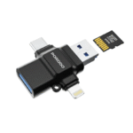 {PD-ETK09-BK} Porodo 4-in-1 Memory Card Reader - Black