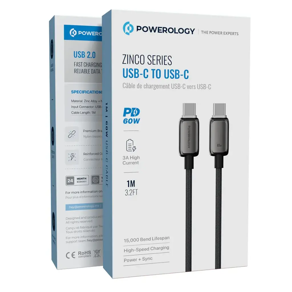 Powerology Zinco Series USB-C to USB-C 1 Powerology Zinco Series USB-C to USB-C