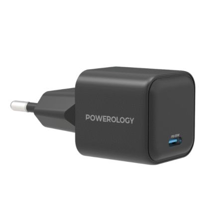 آداپتور ۳۵ واتی پاورلوژی Powerology 35W Single Port Type-C GaN Charger with EU Plug