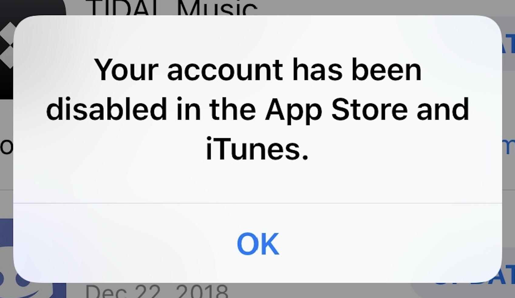 Your Apple ID has been disabled