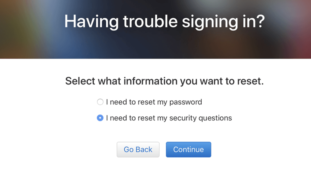 iforgot - Reset Password or Answer Security Questions