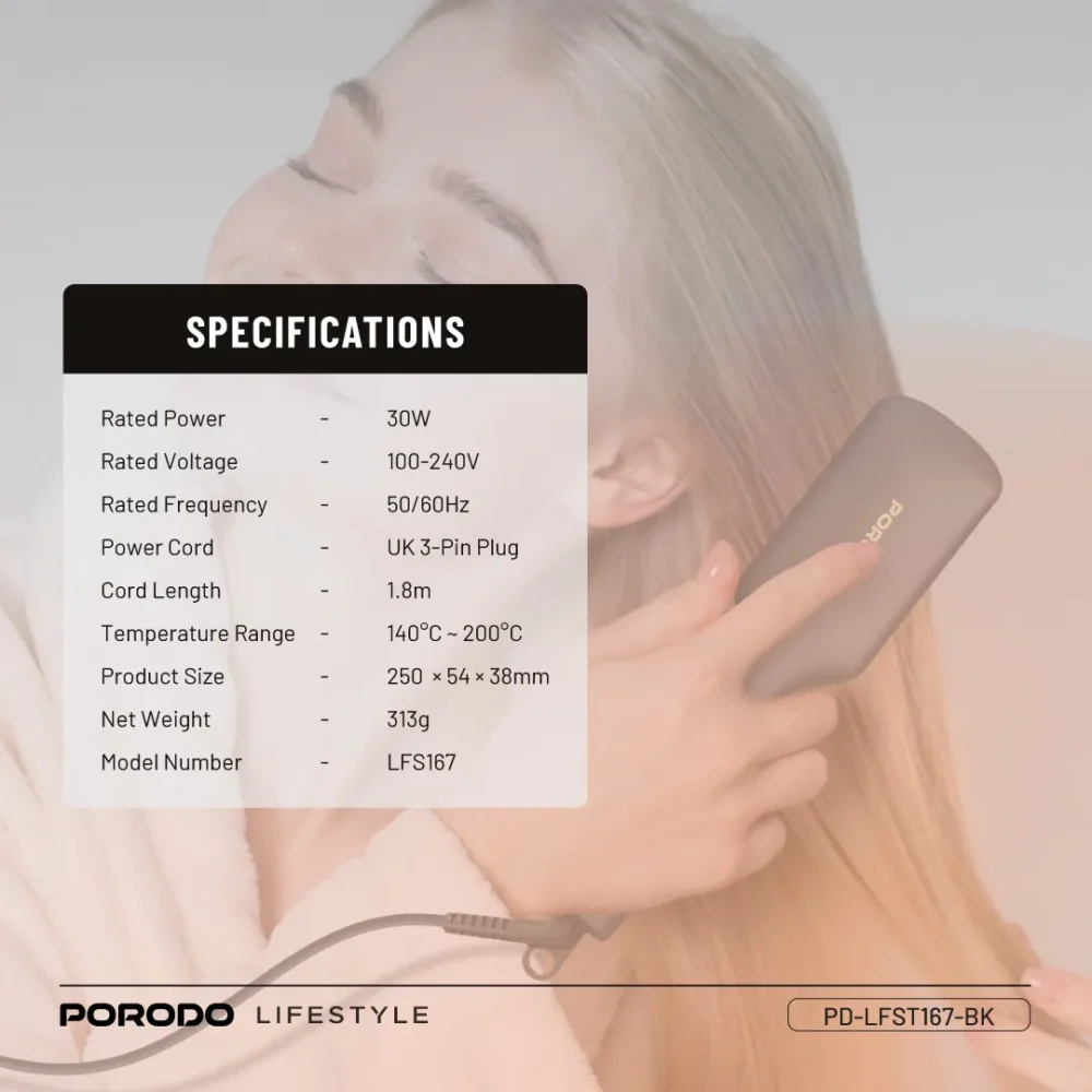 شانه حرارتی صاف کننده مو پرودو Porodo Lifestyle Electric Heated Hair Straightener Comb - تصویر 10