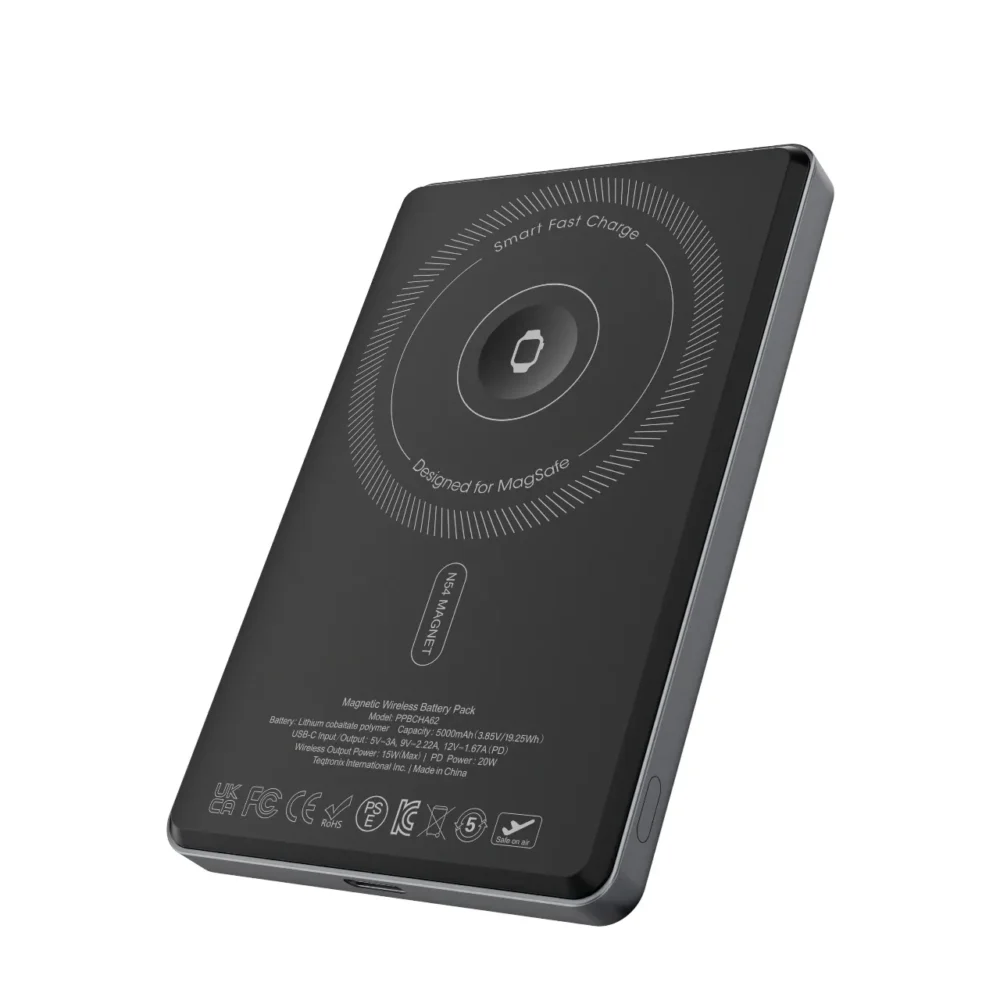 پاوربانک ۵ هزار وایرلس آیفون + اپل واچ پاورلوژی Powerology Ultra Slim Magnetic Wireless 5000mAh Powerbank - تصویر 6