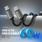 کابل تایپ سی به تایپ سی ۶۰ وات پاورلوژی Powerology Zinco Series USB-C to USB-C - تصویر 9