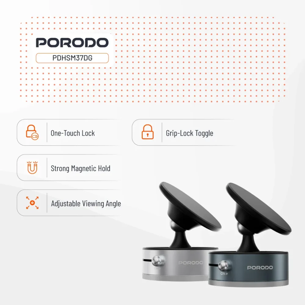 هولدر چندکاره وکیومی مگ سیف پرودو Porodo Multi-Surface MagSafe Phone Mount - تصویر 6