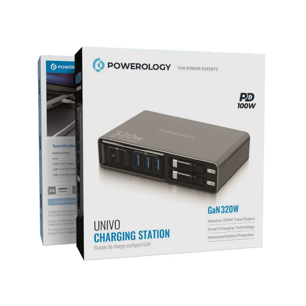 هاب شارژ رومیزی ۳۲۰ وات پاورلوژی Powerology Univo Charging Station PD 100W - تصویر 7