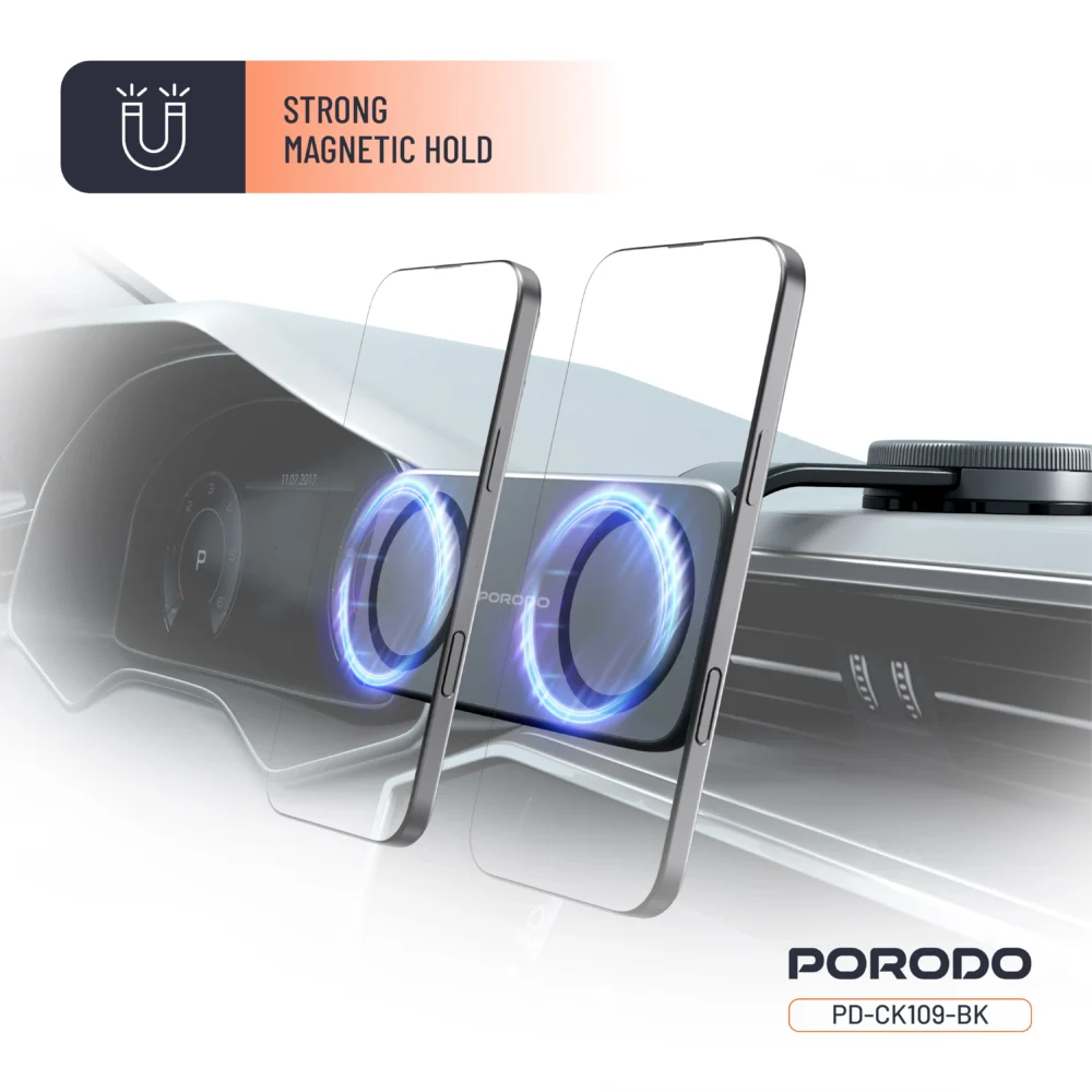 هولدر نگهدارنده ۲ تایی موبایل پرودو Porodo Vacuum & Adhesive Magnetic Car Mount - تصویر 3