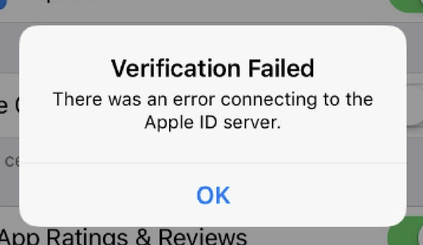Verification Failed Apple ID