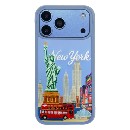 قاب چرمی گلدوزی شده طرح نیویورک ضدضربه لولو Levelo Vallo PU leather Case With New York Embroidery Design