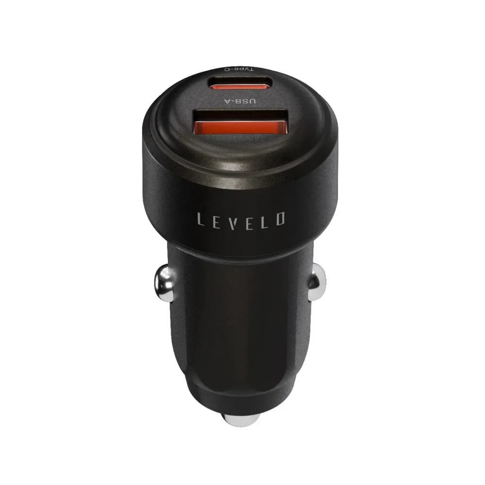 LEVELO NORI MINI 60W CAR CHARGER - GUN GREY