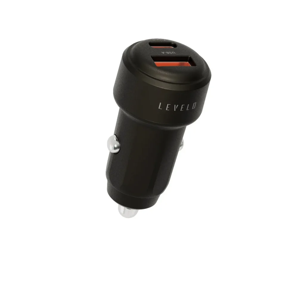 LEVELO NORI MINI 60W CAR CHARGER - GUN GREY
