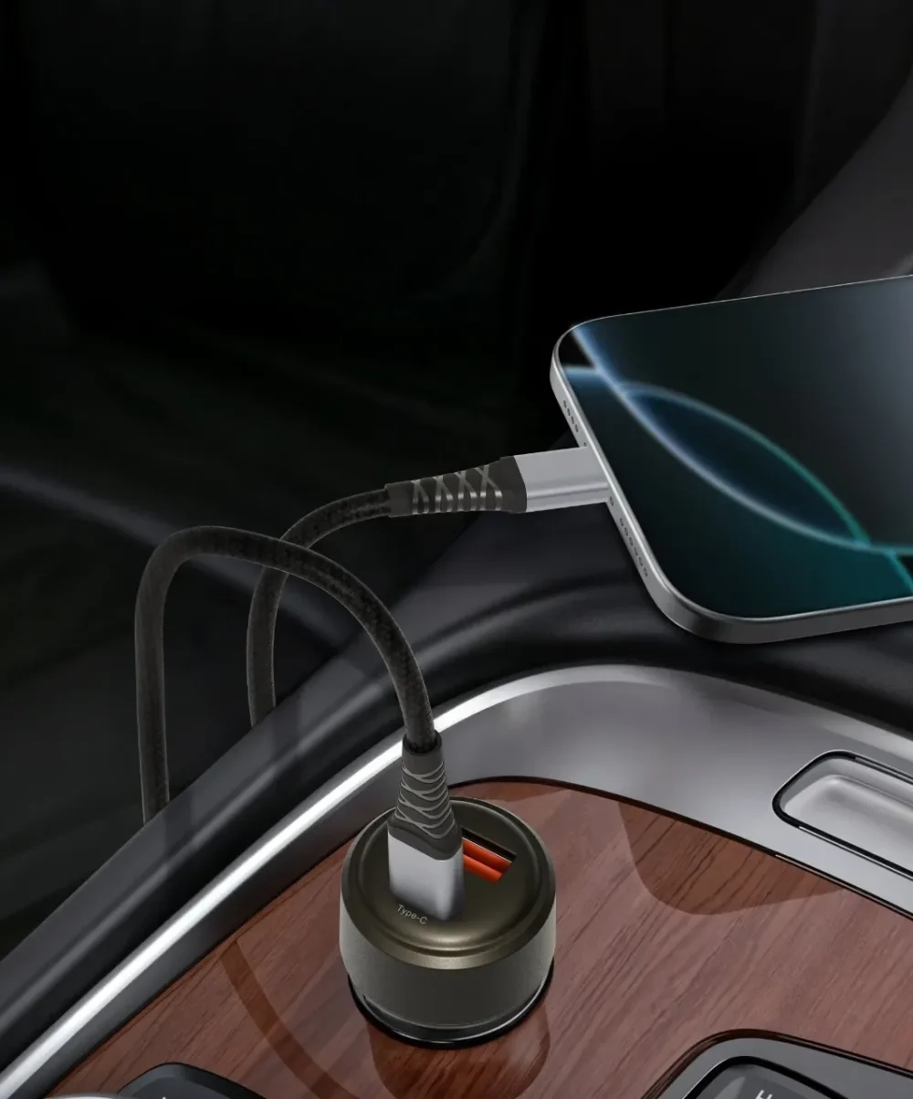 LEVELO NORI MINI 60W CAR CHARGER - GUN GREY