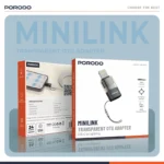 PORODO  TRANSPARENT+ ALUMINUM ALLOY  USB C FEMALE TO LIGHTNING MALE  CHARGE+OTG+AUDIO -