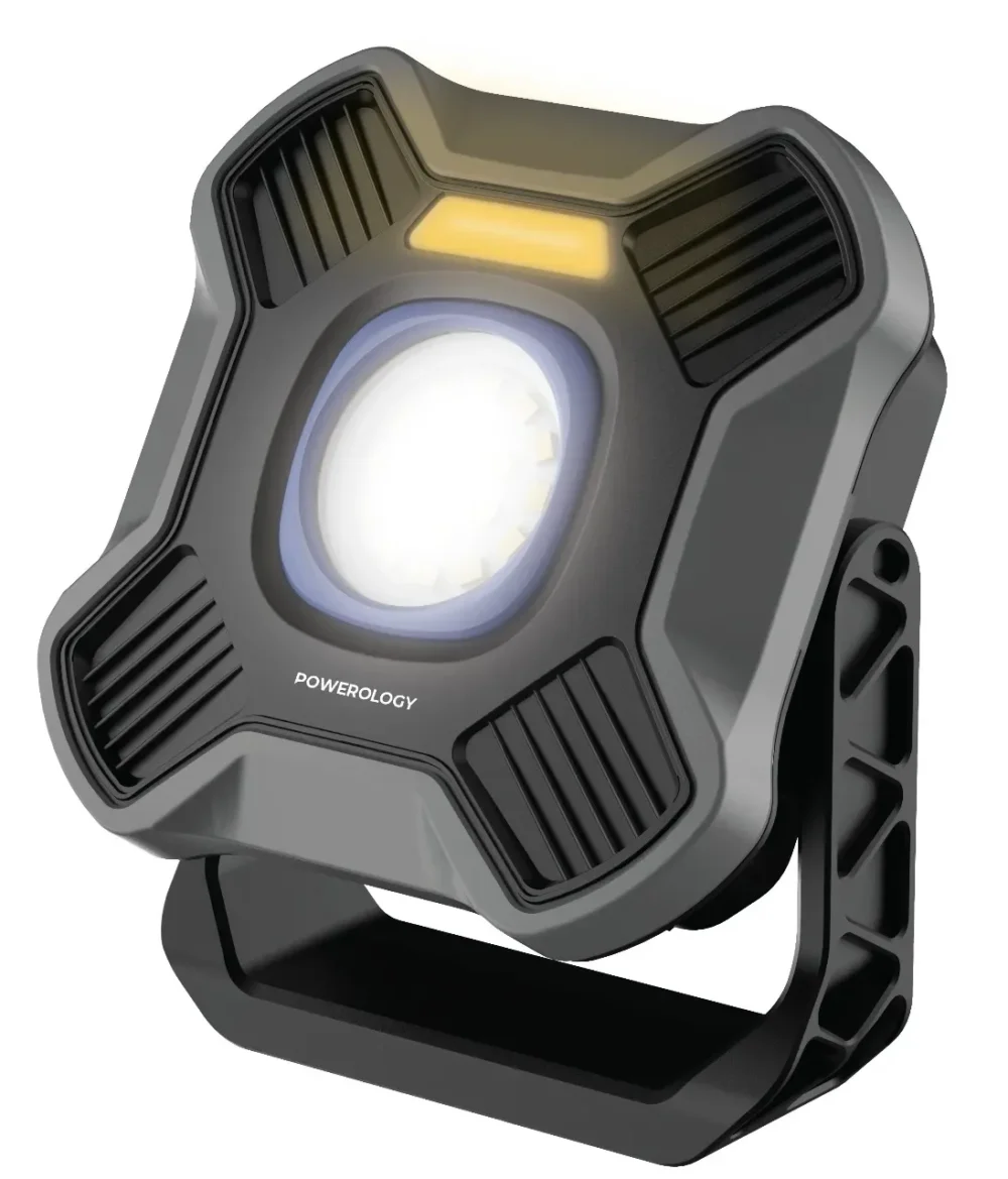 POWEROLOGY BRILLITE 3- MODE WORK LIGHT WITH 4000MAH BATTERY - BLACK